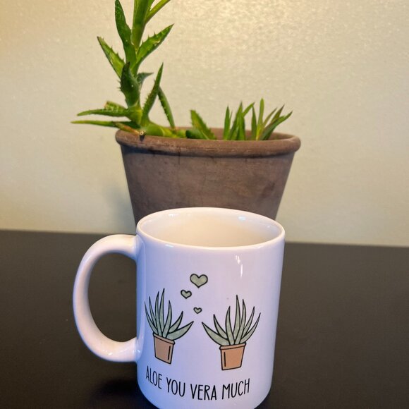 ALOE YOU VERA MUCH Plant Lover Ceramic Mug ~ Succulents ~ House Plants - Picture 10 of 10